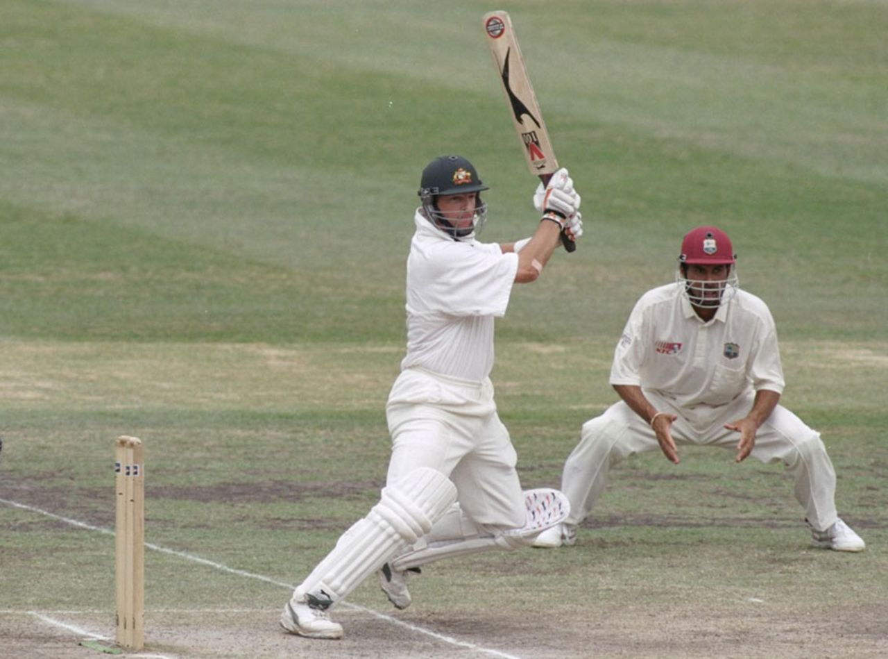 Mark Waugh made an important second-innings 67, Australia v West Indies, The Frank Worrell Trophy, 2nd Test, Sydney, 2 December 1996