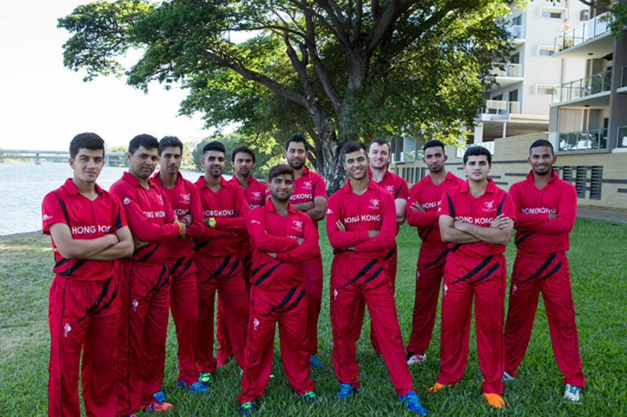 The Hong Kong squad pose ahead of the World Twenty20 Qualifier, Hong Kong, May 27, 2015