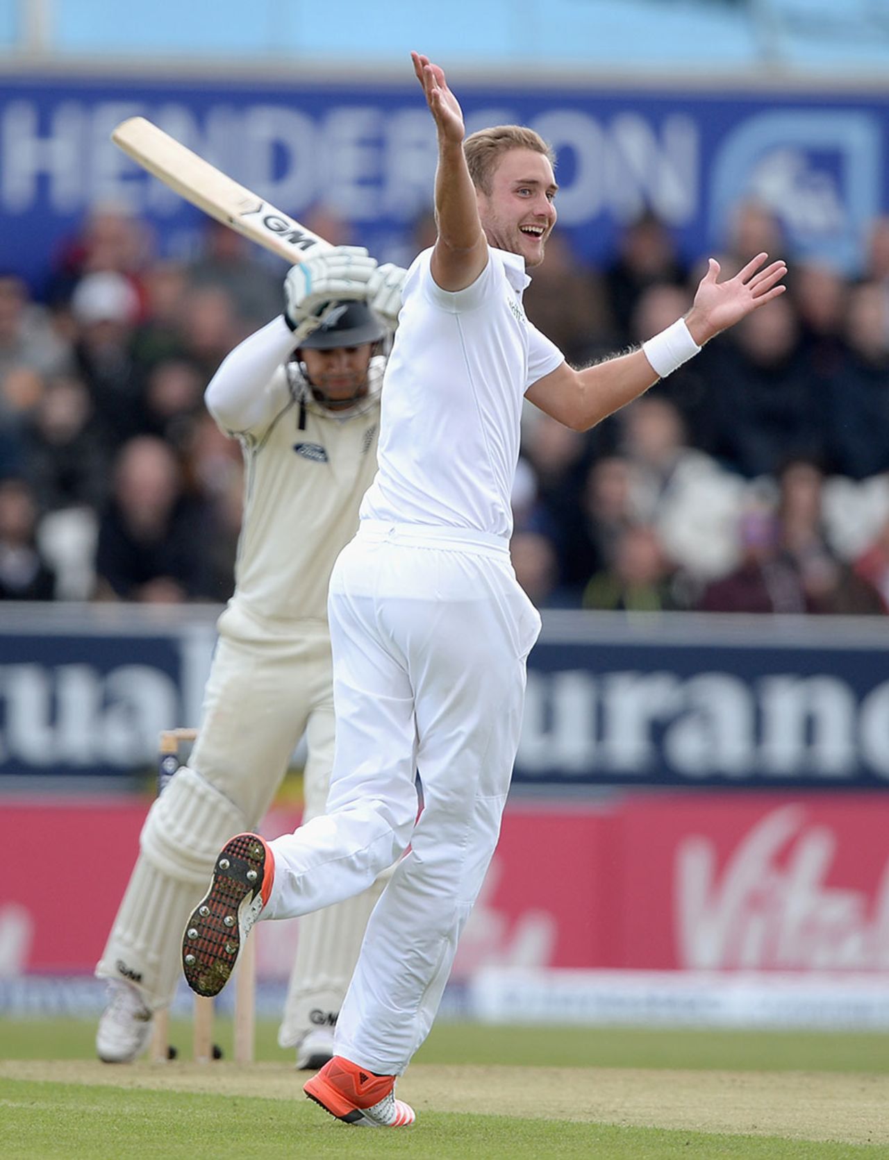 Stuart Broad had Ross Taylor lbw shouldering arms, England v New Zealand, 2nd Investec Test, Headingley, 1st day, May 29, 2015