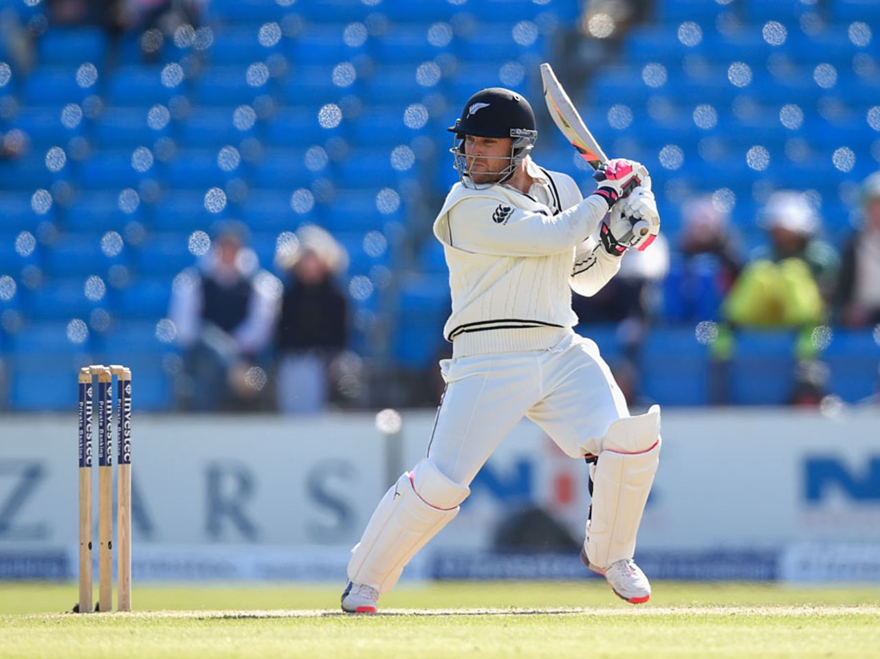 Brendon McCullum cuts during his half-century, England v New Zealand, 2nd Investec Test, Headingley, 3rd day, May 31, 2015