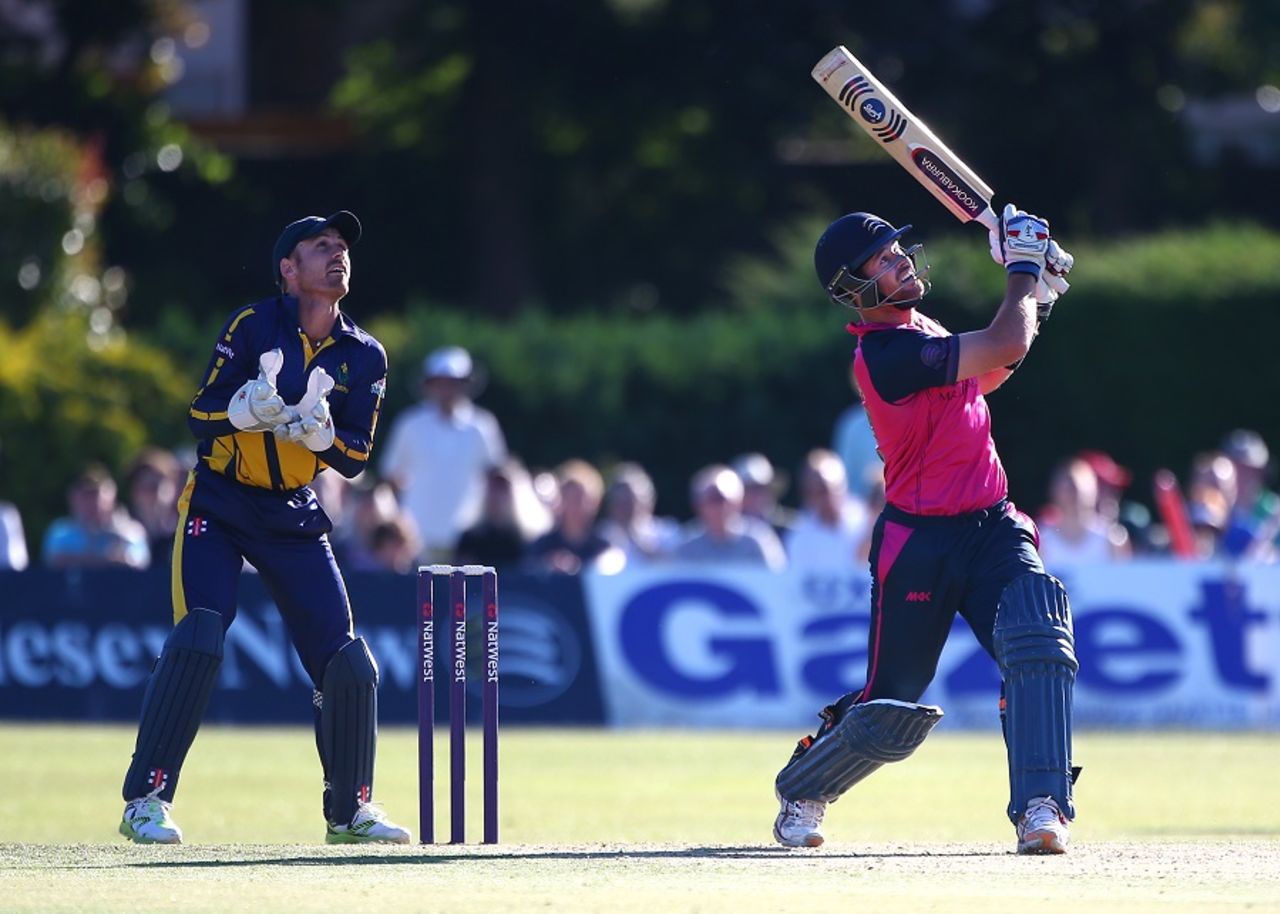 Daniel Christian goes for a slog, Middlesex v Glamorgan, NatWest T20 Blast, South Division, Richmond, July 3, 2014 