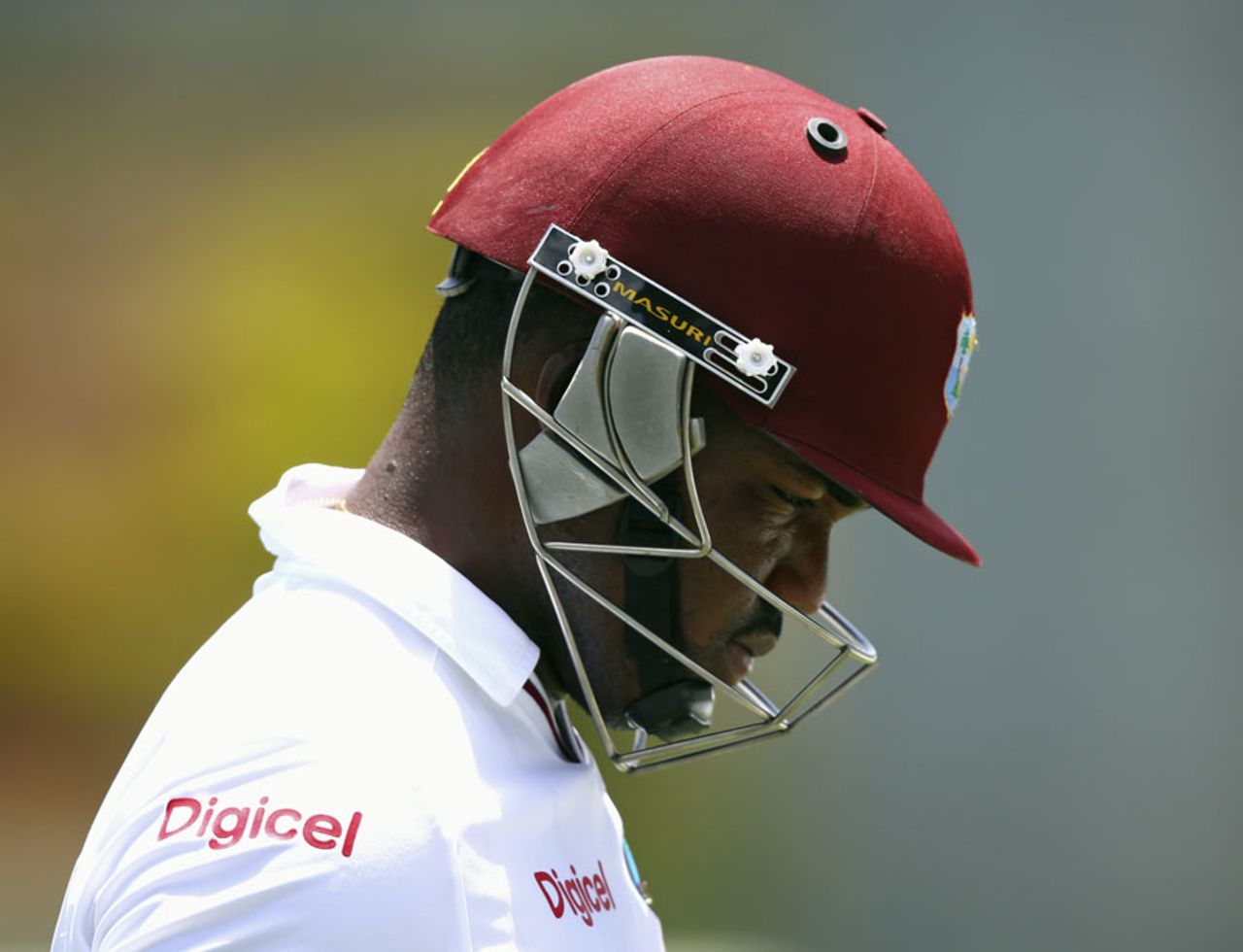 Darren Bravo walks back after being dismissed for 19, West Indies v Australia, 1st Test, 1st day, Roseau, June 3, 2015