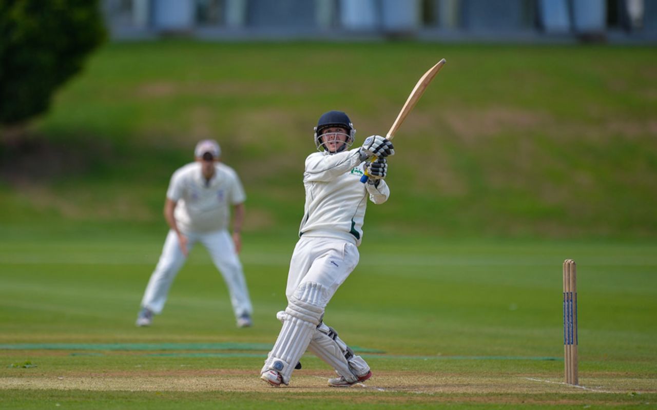 James McNeil pulling during his innings of 122, Loughborough MCCU v Australian Universities, 1-2 June 2015