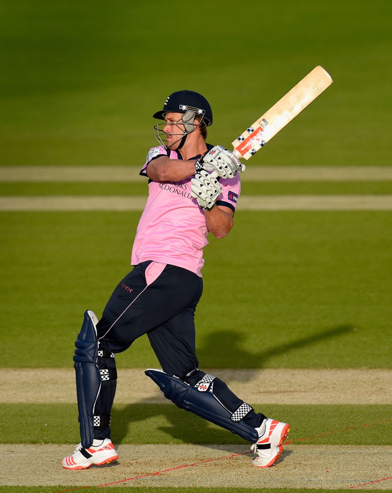 Nick Compton swings down the ground, Glamorgan v Middlesex, NatWest T20 Blast South Group, Cardiff, June 5, 2015
