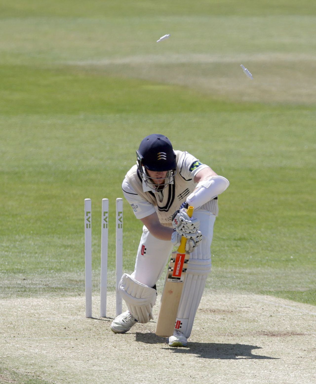 Sam Robson was bowled by Jack Brooks for 41, Yorkshire v Middlesex, County Championship, Division One, Headingley, 1st day, June 7, 2015