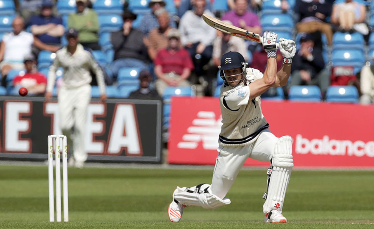 Nick Compton drives during his 70, Yorkshire v Middlesex, County Championship, Division One, Headingley, 1st day, June 7, 2015