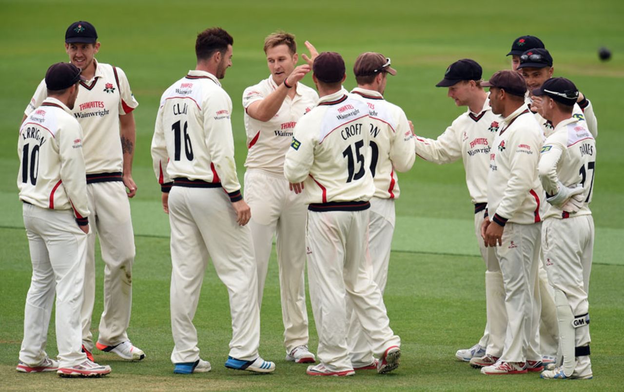 Kyle Jarvis claimed four wickets, Surrey v Lancashire, County Championship, Division Two, The Oval, 1st day, May 31, 2015