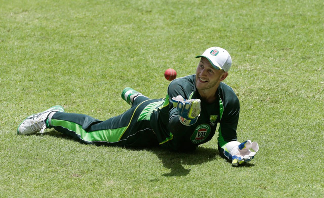 Peter Nevill during a training session ahead of the second Test, Kingston, June 10, 2015