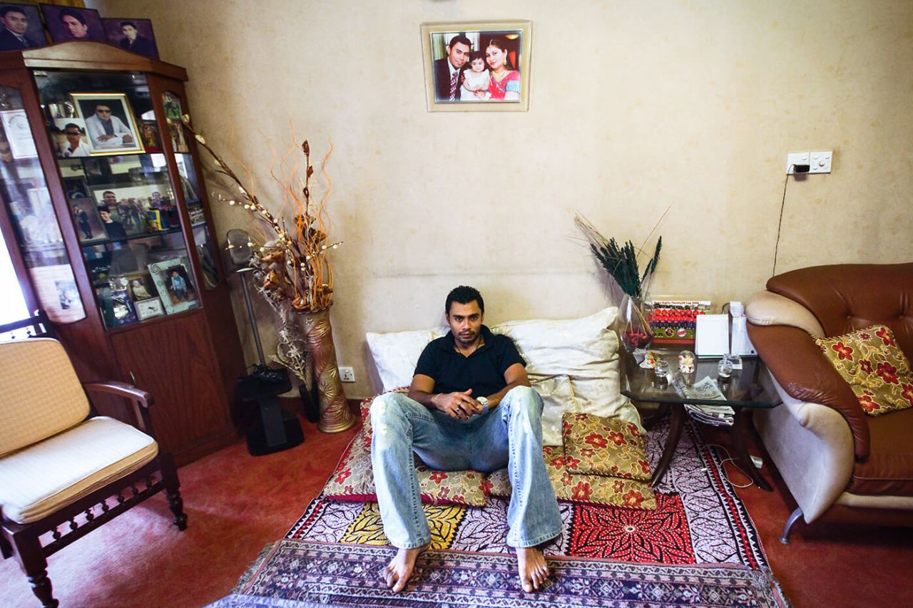 Danish Kaneria relaxes at his Karachi home, Karachi, July 25, 2011
