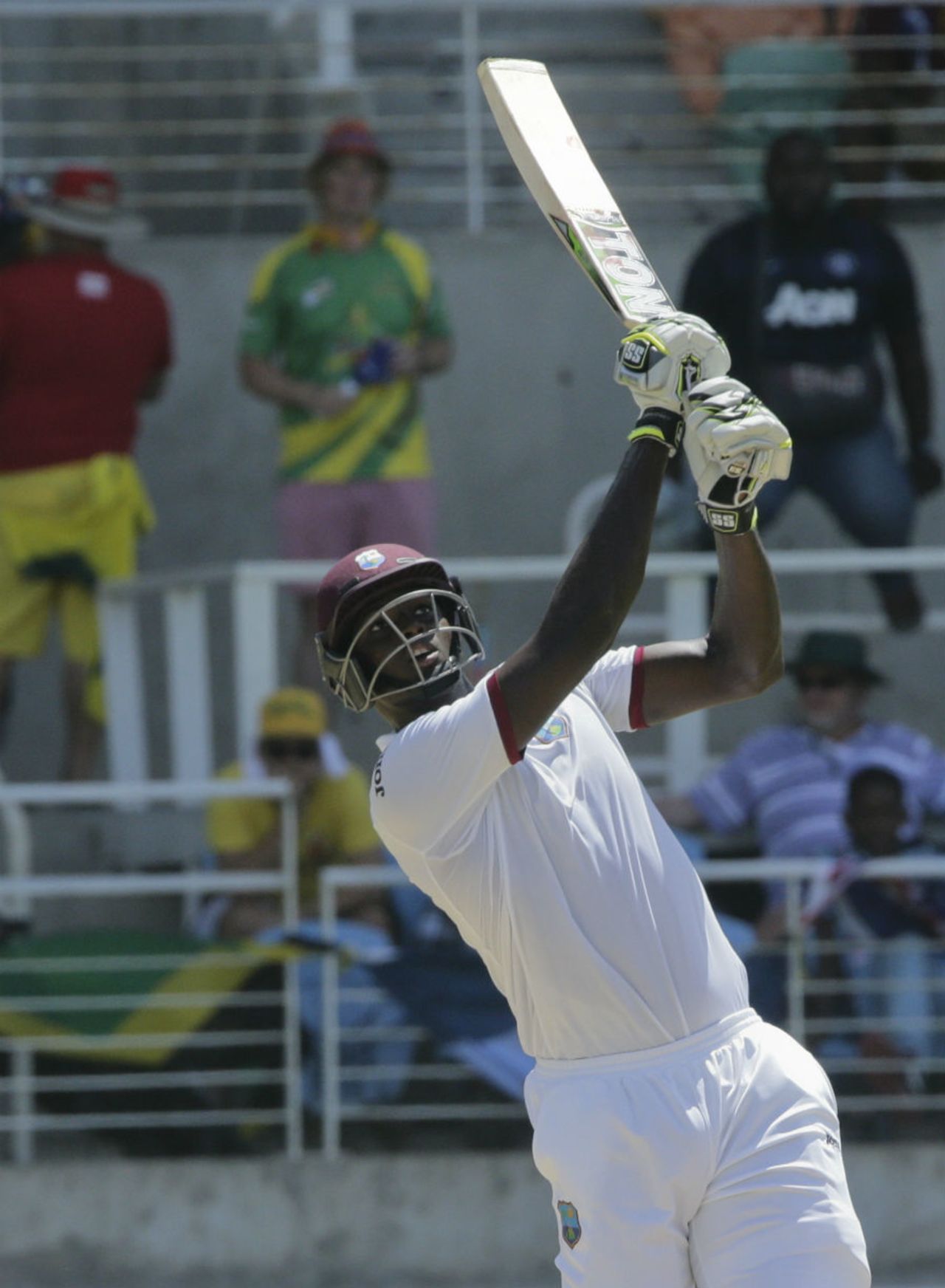 Jason Holder hits over the top, West Indies v Australia, 2nd Test, Kingston, 3rd day, June 13, 2015