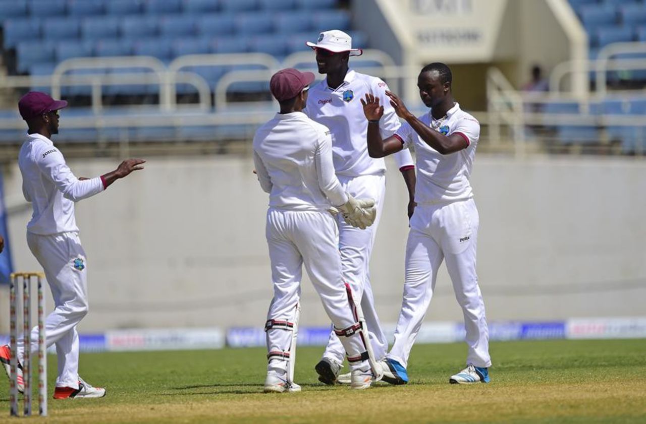 Kemar Roach celebrates a wicket, West Indies v Australia, 2nd Test, Kingston, 3rd day, June 13, 2015