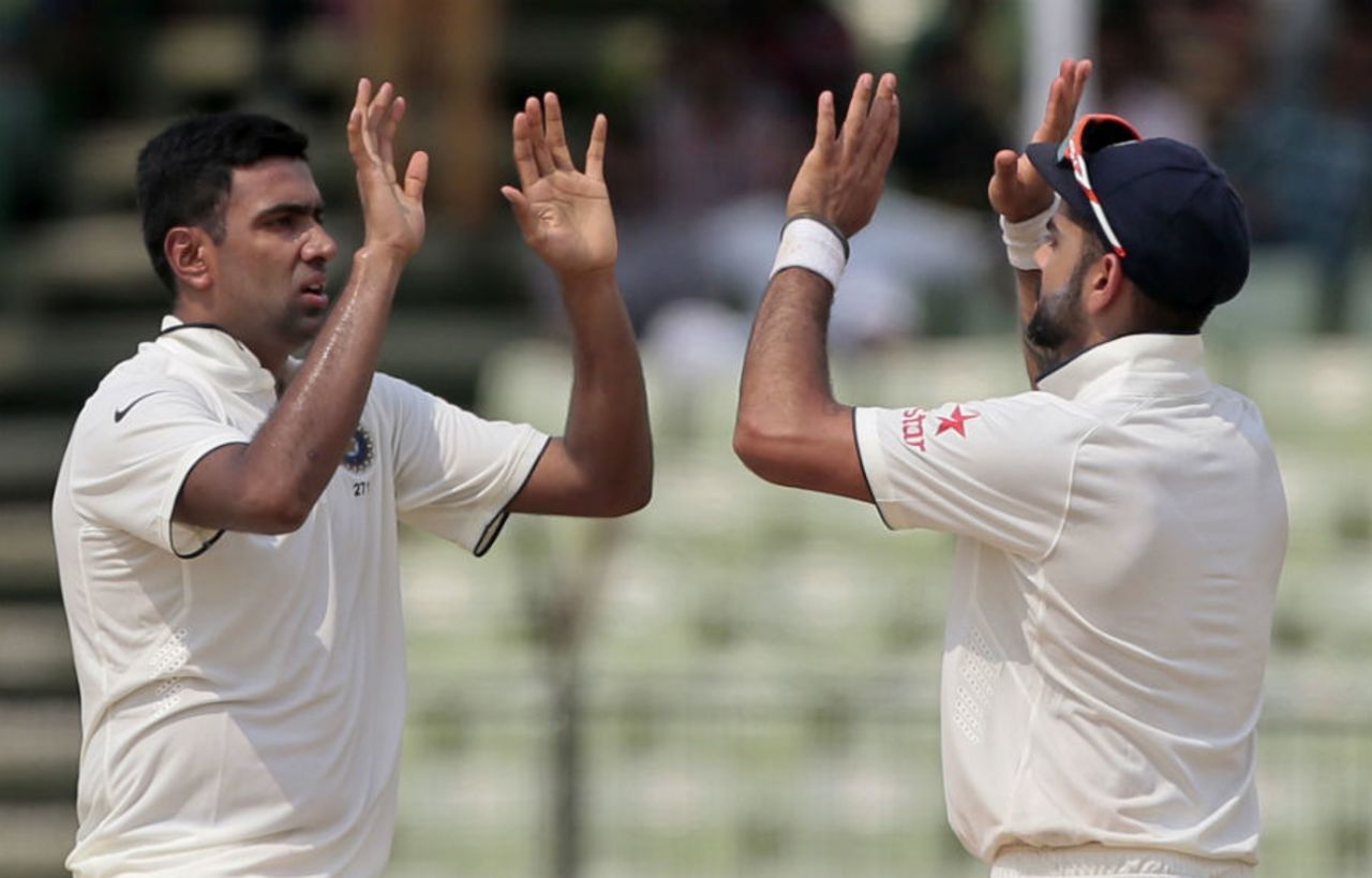 R Ashwin ended with match figures of 5 for 95, Bangladesh v India, only Test, 5th day, Fatullah, June 14, 2015