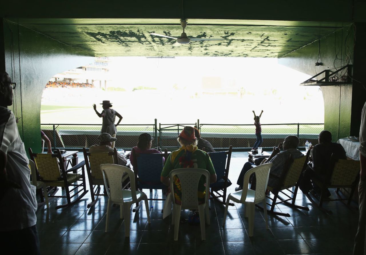 Members and guests watch the Test from the Kingston Cricket Club, West Indies v Australia, 2nd Test, Kingston, 3rd day, June 13, 2015