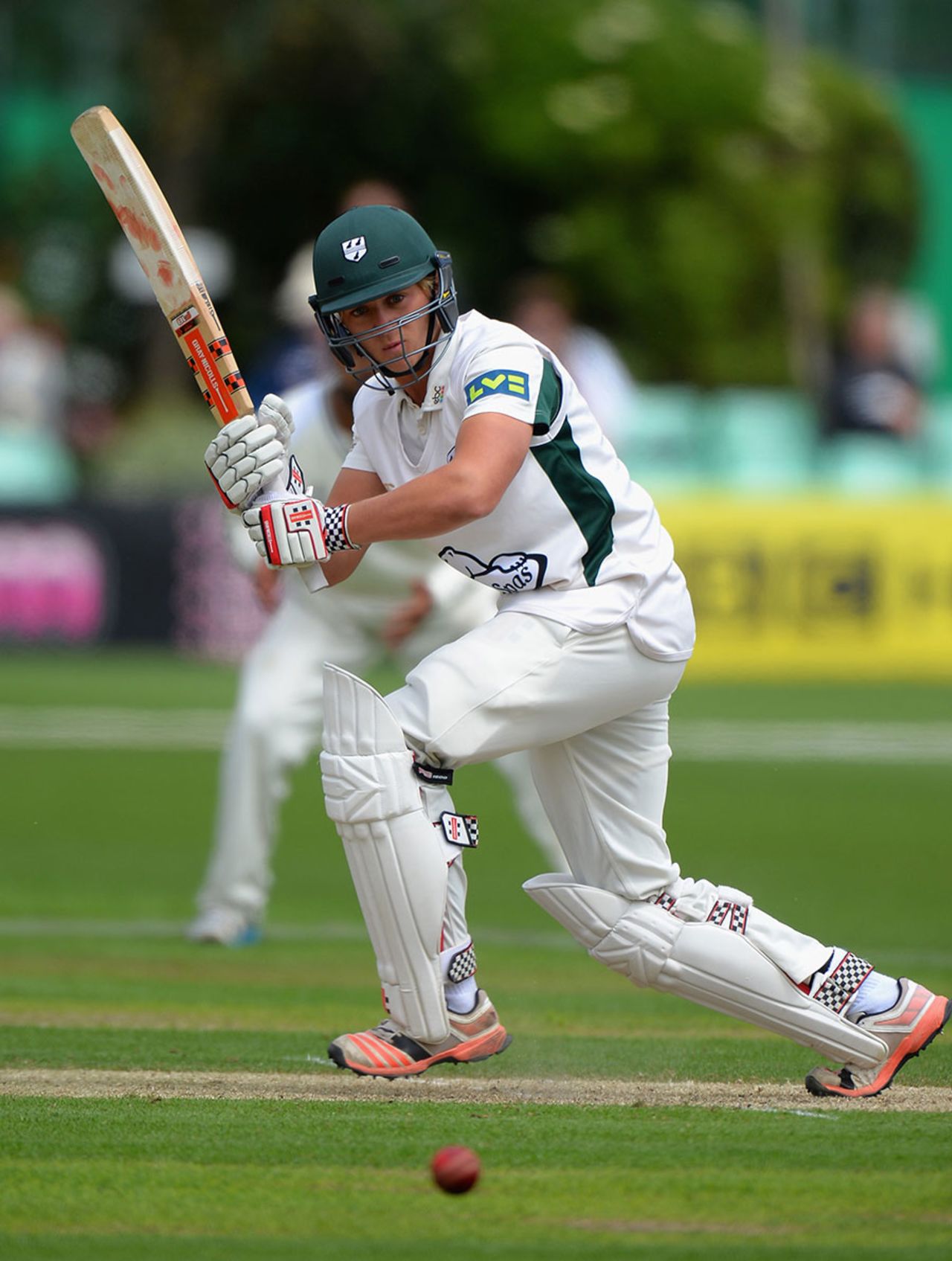 Joe Clarke flicks into the leg side, Worcestershire v Warwickshire, County Championship Division One, New Road, 1st day, June 14, 2015