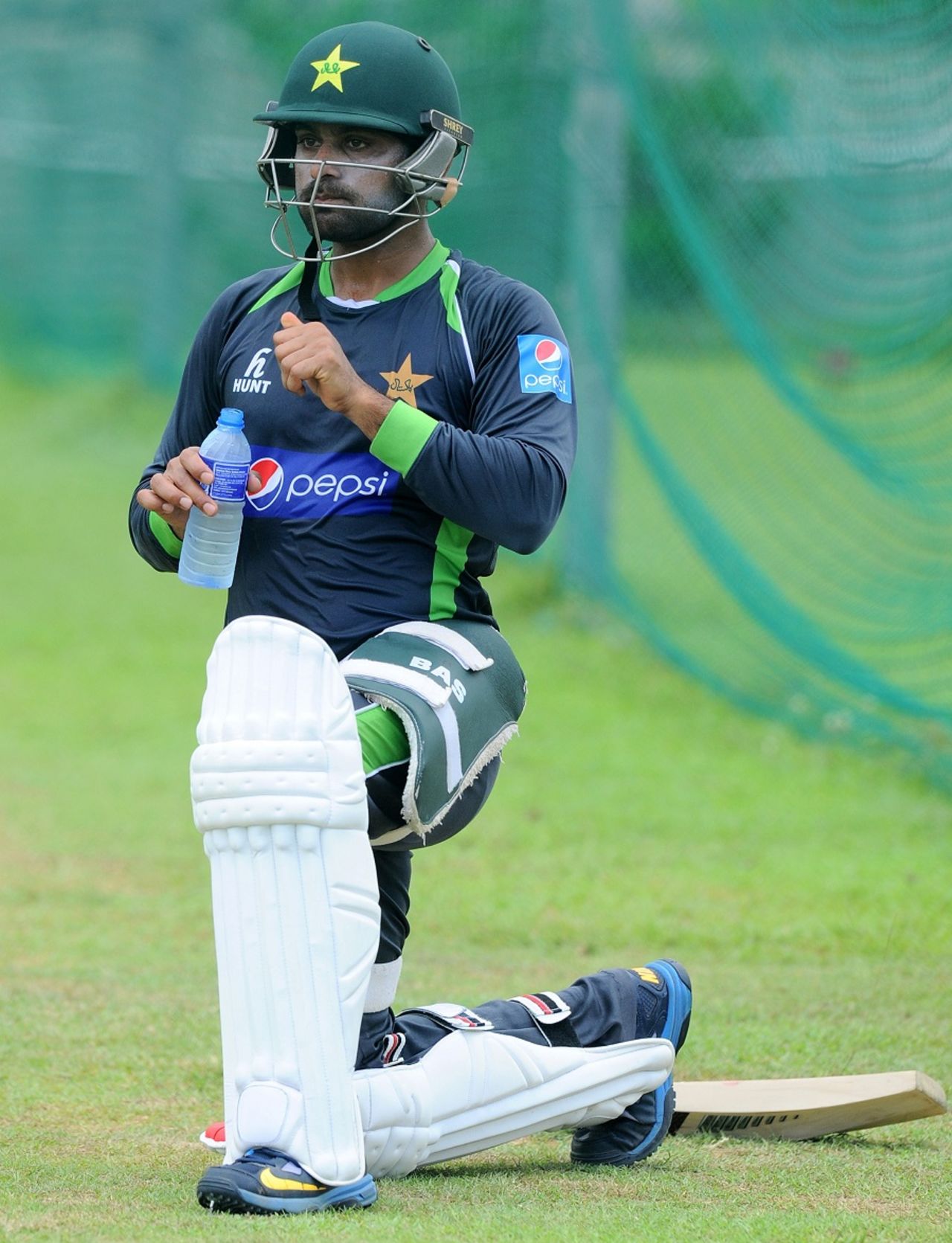 Mohammad Hafeez takes a breather during training, Galle, June 15, 2015