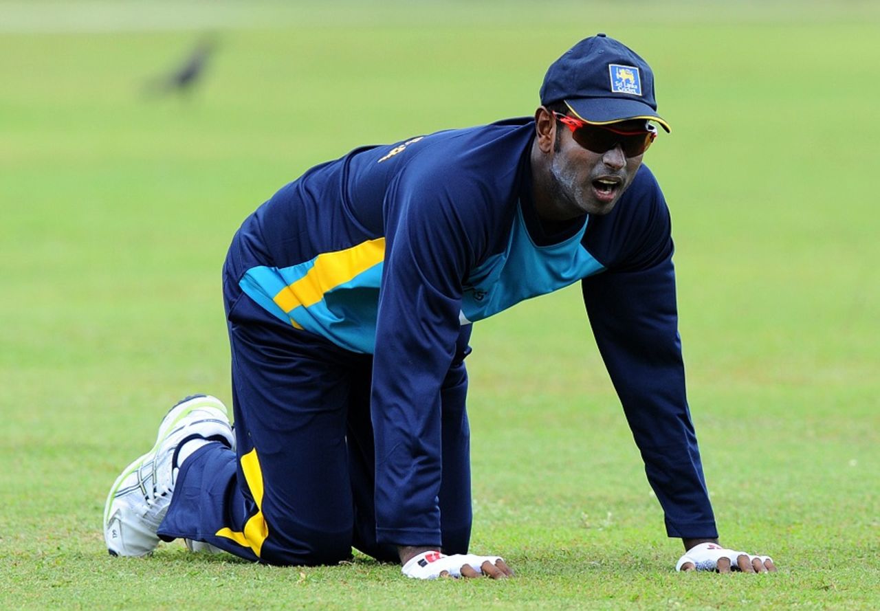 Angelo Mathews during a practice session, Galle, June 15, 2015