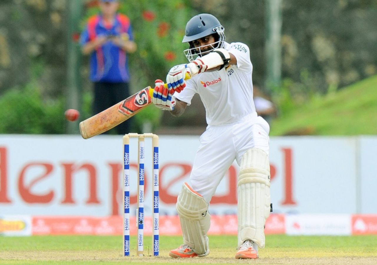 Kaushal Silva drives through the off side, Sri Lanka v Pakistan, 1st Test, Galle, 2nd day, June 18, 2015