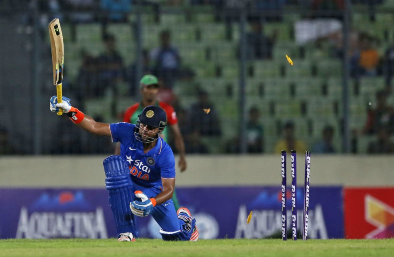 Suresh Raina drags on, Bangladesh v India, 1st ODI, Mirpur, June 18, 2015