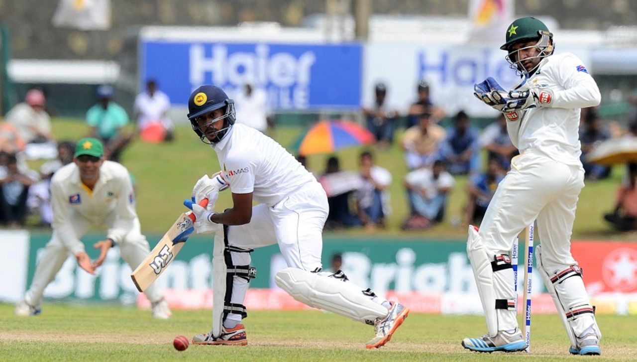 Kithuruwan Vithanage steers the ball through the off side, Sri Lanka v Pakistan, 1st Test, Galle, 3rd day, June 19, 2015