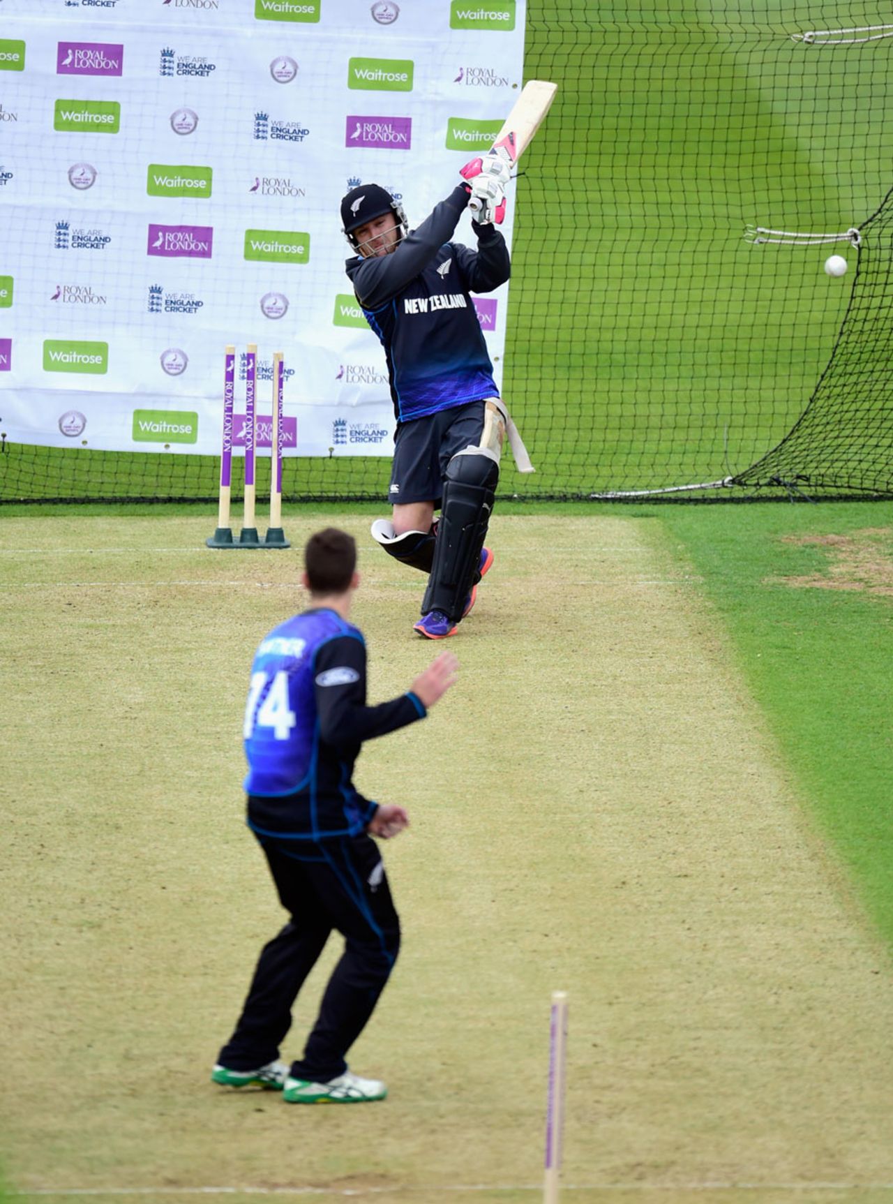 Brendon McCullum attacks in the nets, Chester-le-Street, June 19, 205