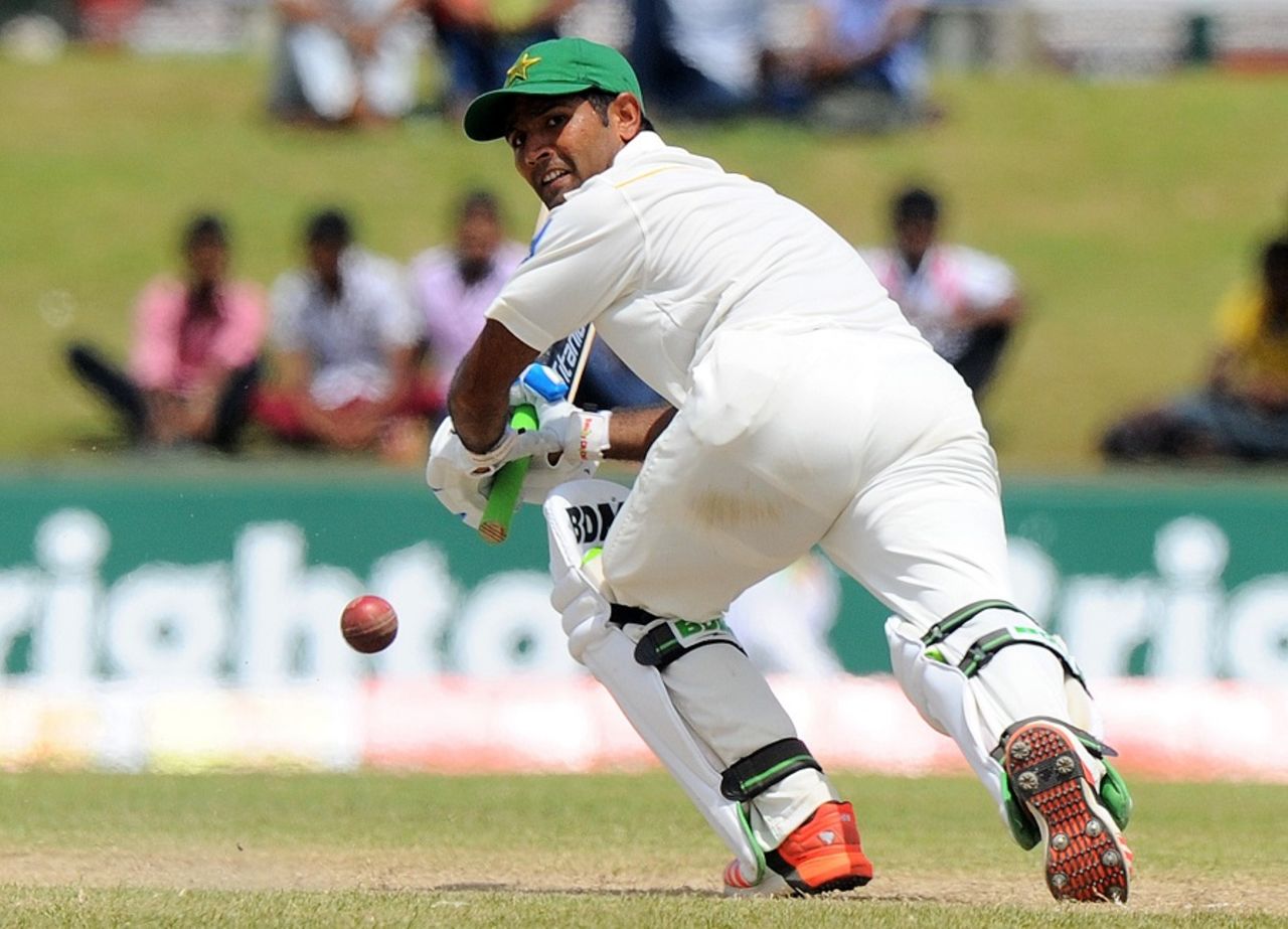 Asad Shafiq plays the leg glance, Sri Lanka v Pakistan, 1st Test, Galle, 4th day, June 20, 2015