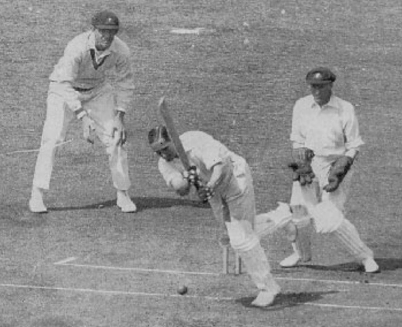 Herbert Sutcliffe on the attack on his way to 161, England v Australia, The Oval, August 16, 1930