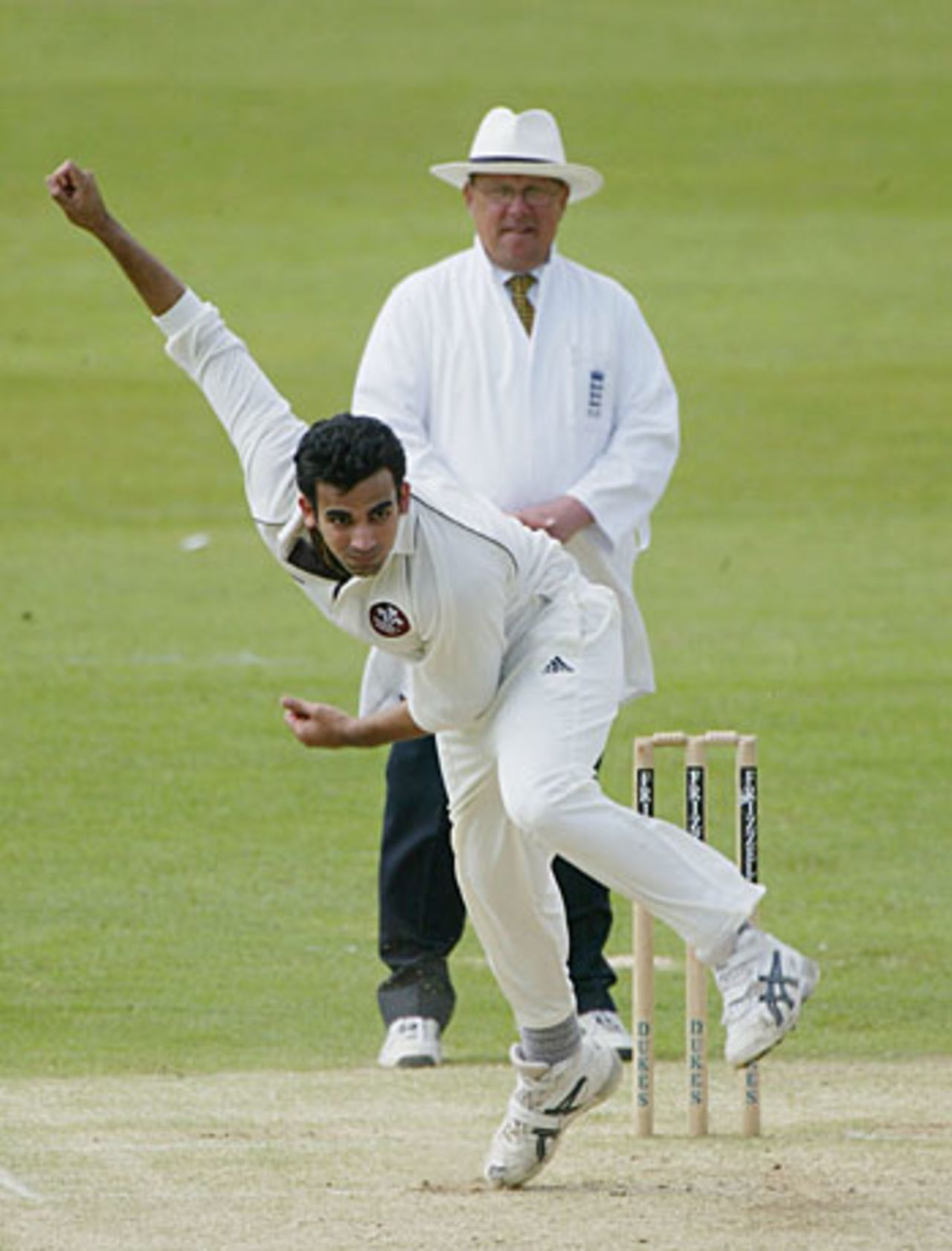 Zaheer Khan bowling for Surrey, Surrey v Kent, The Oval, May 26, 2004