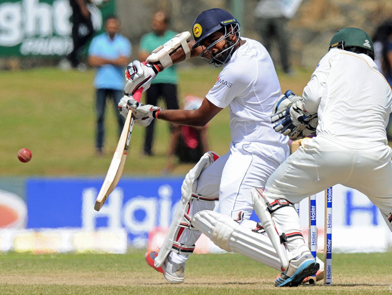 Lahiru Thirimanne guides the ball on to the off side, Sri Lanka v Pakistan, 1st Test, Galle, 5th day, June 21, 2015