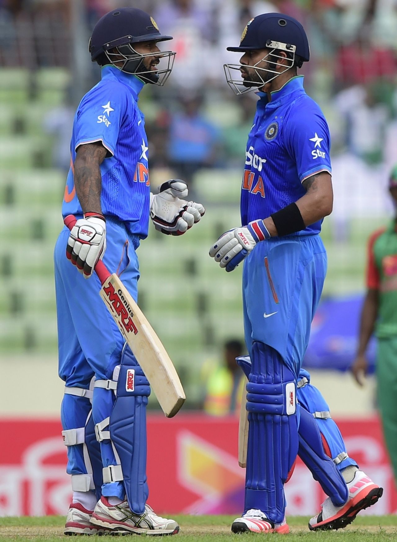 Shikhar Dhawan and Virat Kohli consolidated for India briefly, Bangladesh v India, 2nd ODI, Mirpur, June 21, 2015