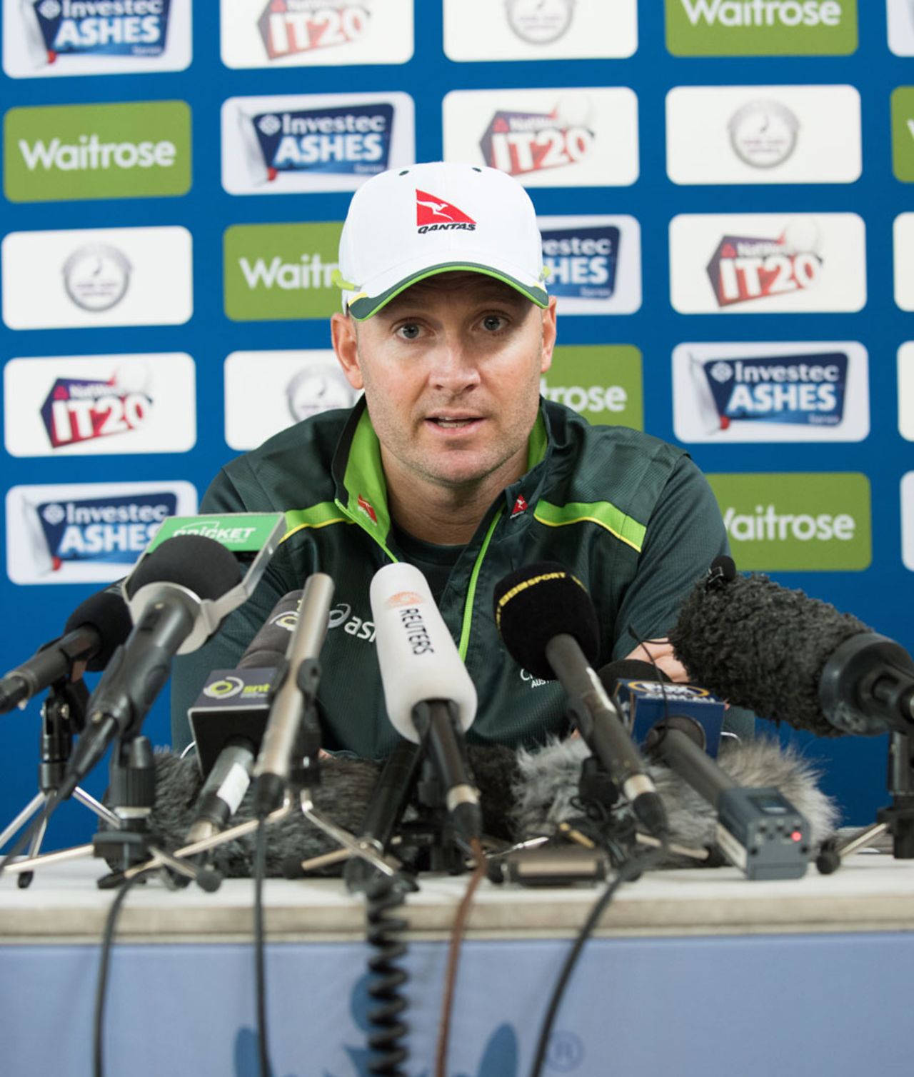 Michael Clarke addresses the media at a press conference, Watford, England, June 21, 2015