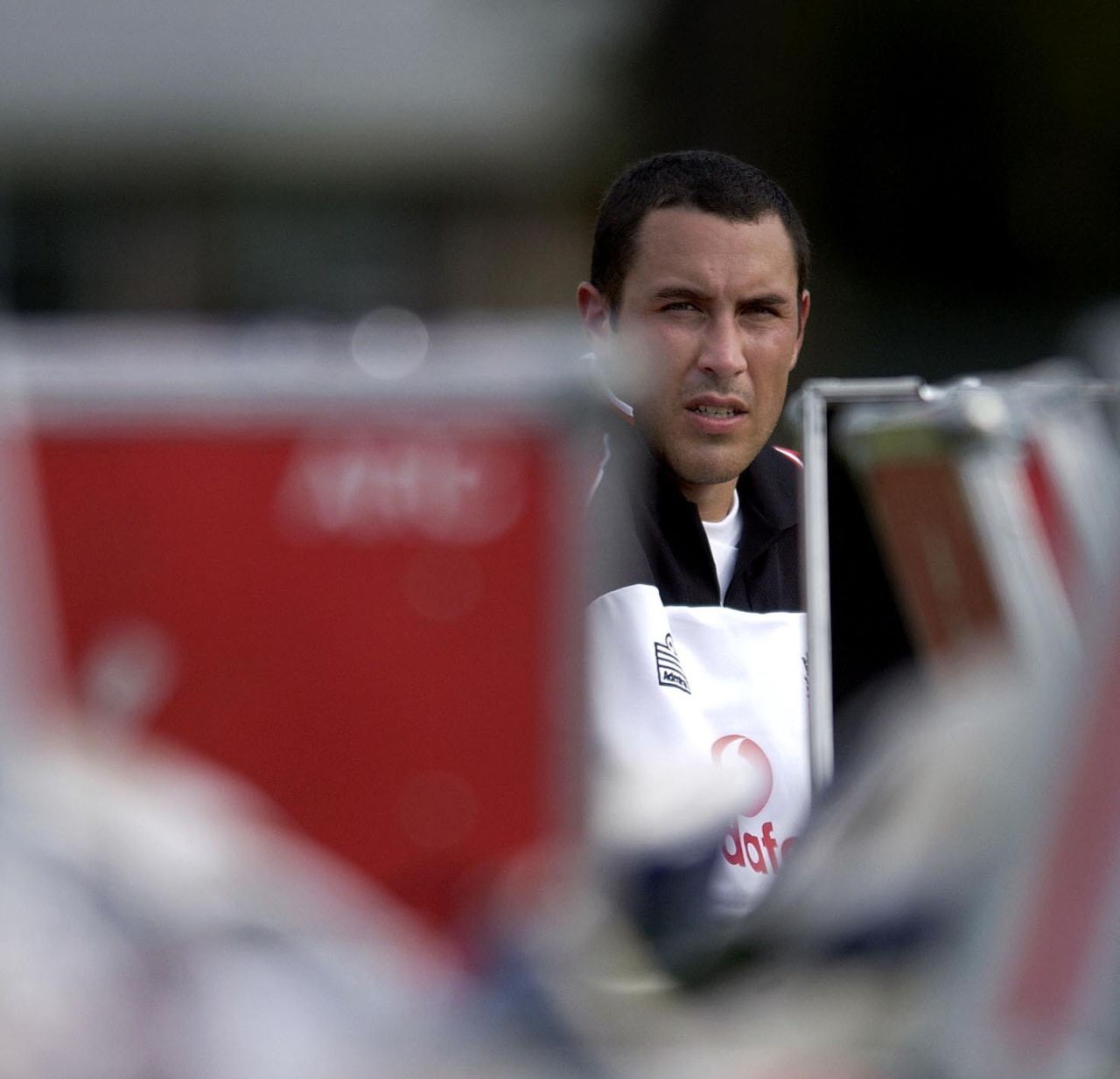 Ben Hollioake looks on at an England nets session, England tour of New Zealand, February 19, 2002