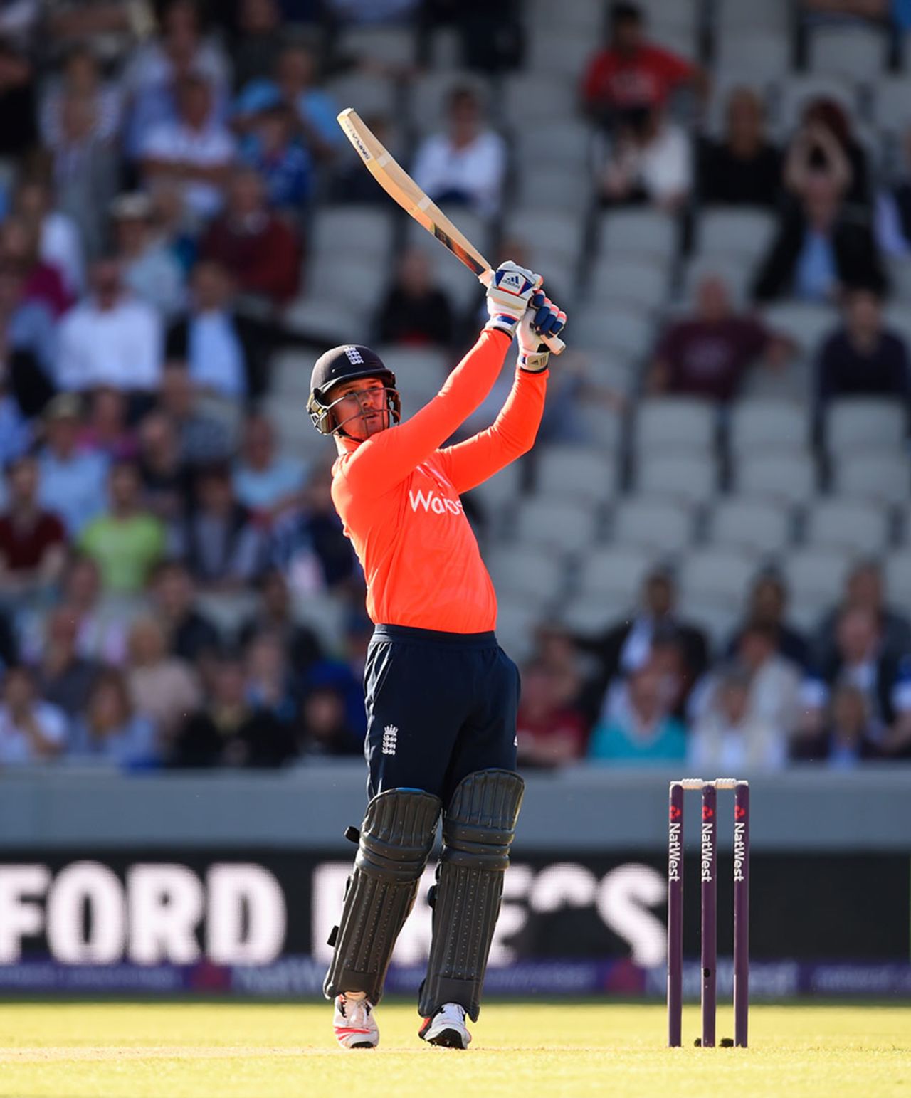 Jason Roy unleashed a couple of early sixes, England v New Zealand, only T20, Old Trafford, June 23, 2015