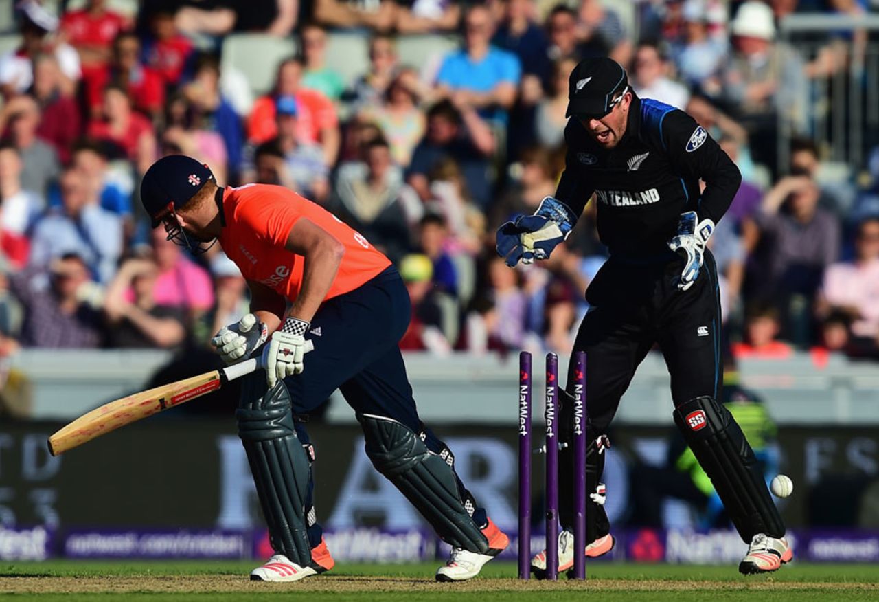 Jonny Bairstow was bowled by one that turned, England v New Zealand, only T20, Old Trafford, June 23, 2015