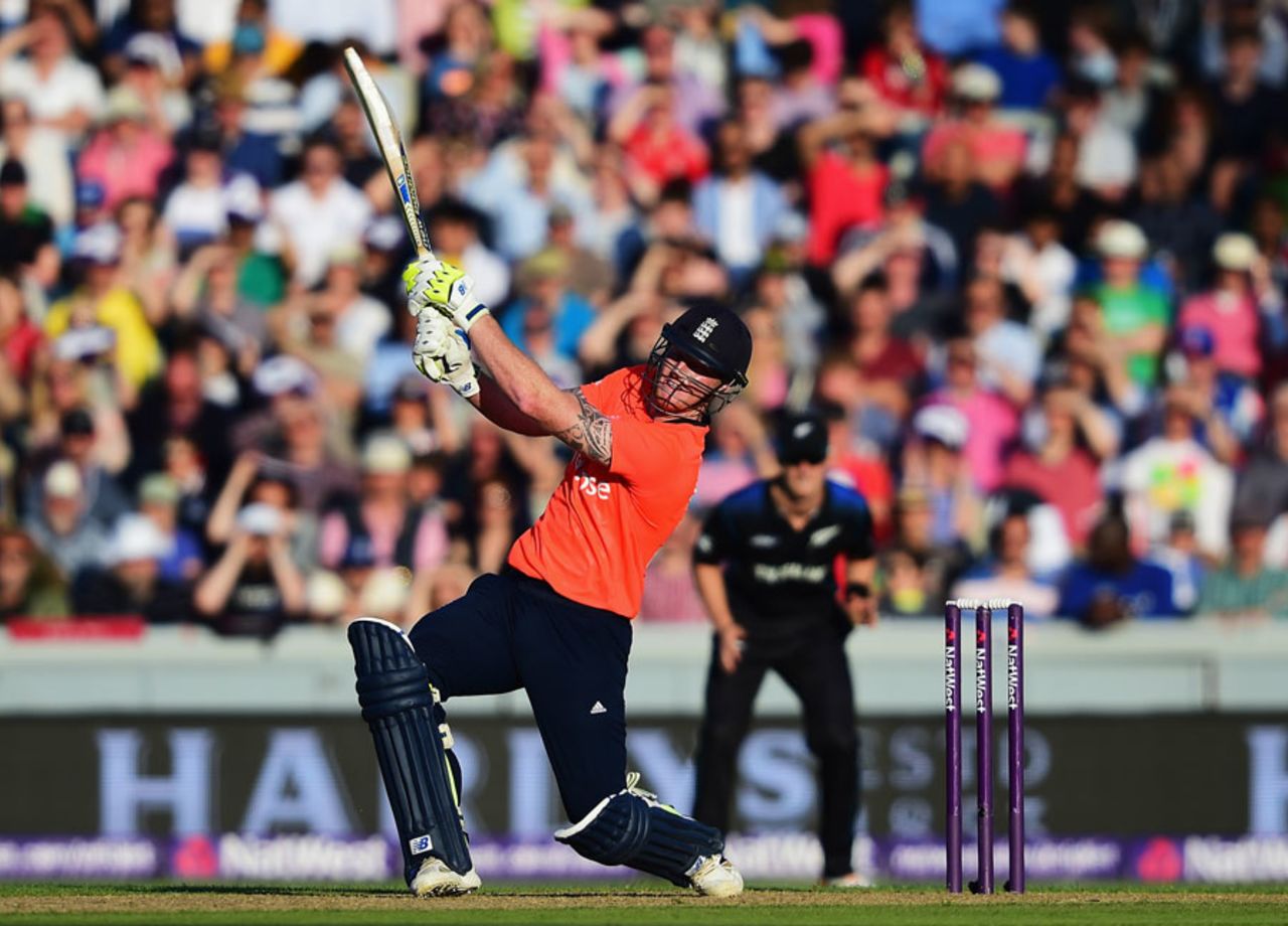 Ben Stokes struck 24 not out off 13 balls, England v New Zealand, only T20, Old Trafford, June 23, 2015