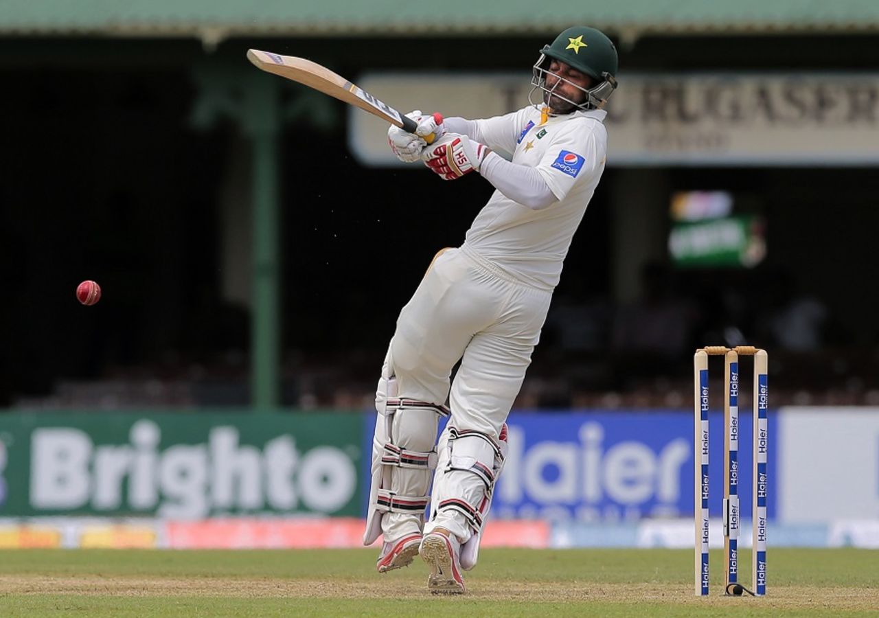 Mohammad Hafeez swivels and plays a pull,  Sri Lanka v Pakistan, 2nd Test, Colombo, June 25, 2015