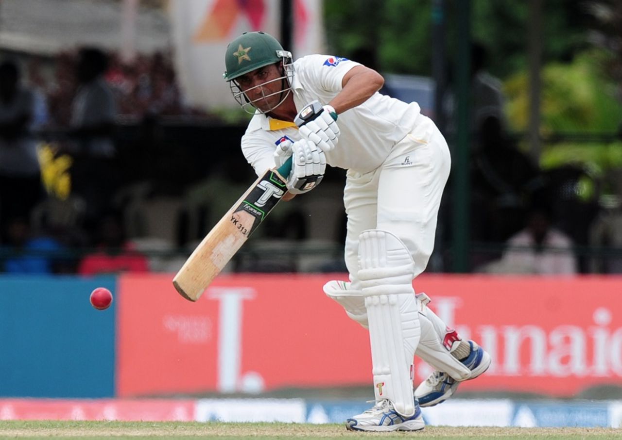 Younis Khan drives the ball, Sri Lanka v Pakistan, 2nd Test, Colombo, June 25, 2015