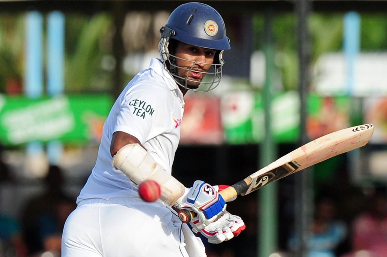 Dimuth Karunaratne works the ball through the leg side, Sri Lanka v Pakistan, 2nd Test, Colombo, 1st day, June 25, 2015