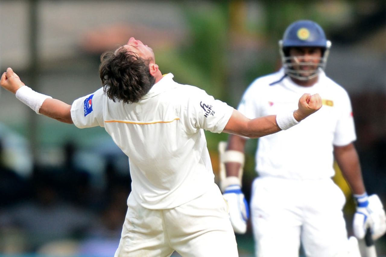 Yasir Shah became the fastest Pakistan bowler to 50 wickets, Sri Lanka v Pakistan, 2nd Test, Colombo, 2nd day, June 26, 2015