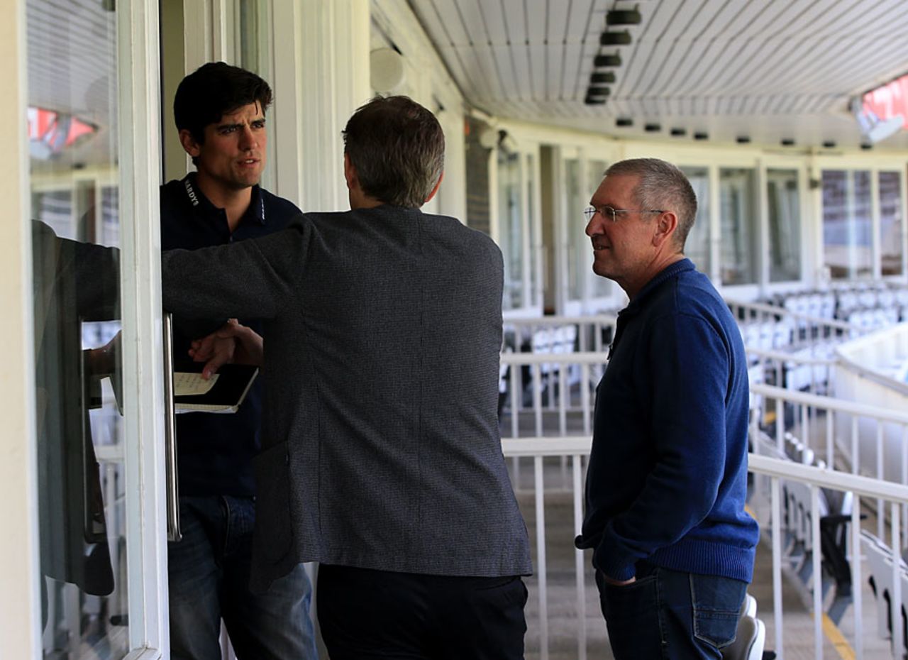 Nice to meet you, Trevor: Alastair Cook greeted Trevor Bayliss face-to-face, Lord's, June 26, 2015