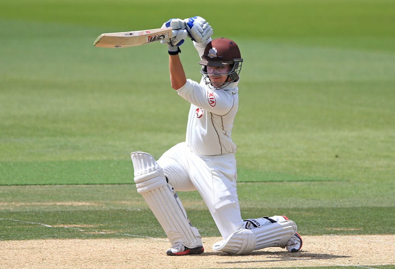 Rory Burns made 21 on his first innings since the outfield collision with Moises Henriques, Surrey v Gloucestershire, County Championship, Division Two, Kia Oval, June 27, 2015
