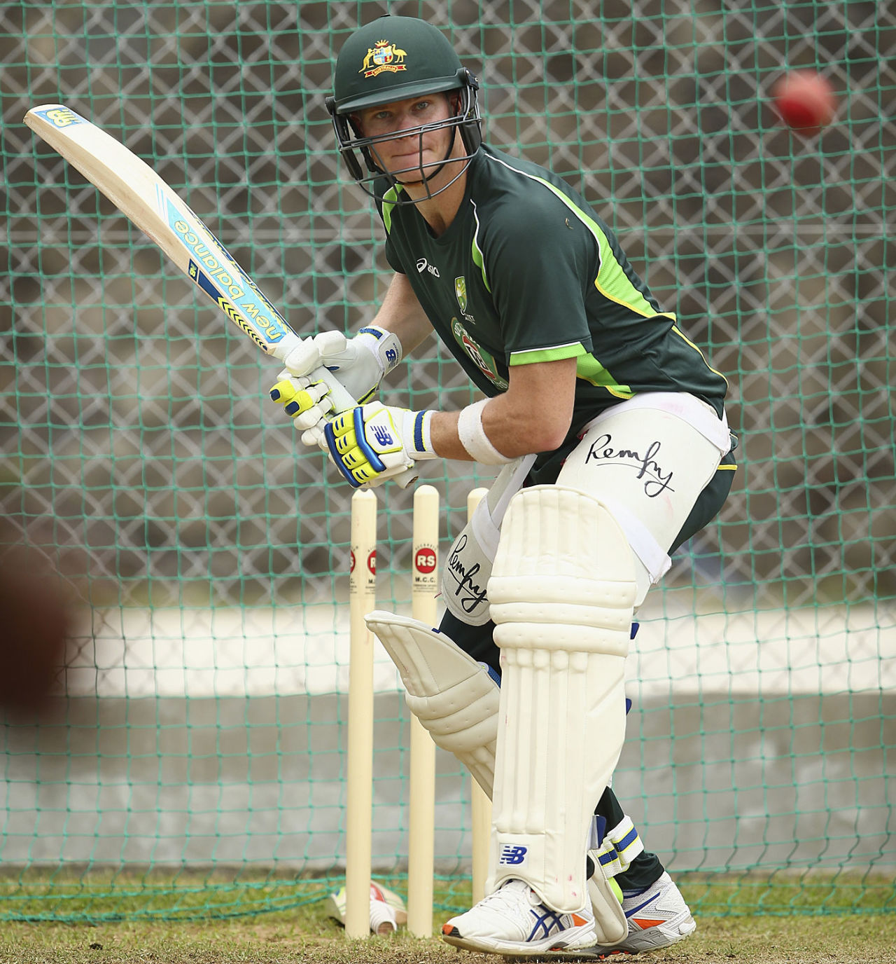 Steven Smith bats in the nets, Dominica, May 31, 2015