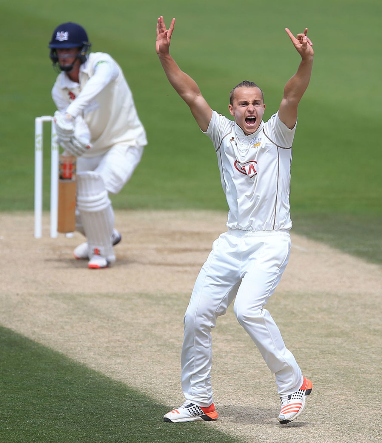 Tom Curran took a career-best 7 for 20, Surrey v Gloucestershire, County Championship, Division Two, Kia Oval, 3rd day, June 29, 2015