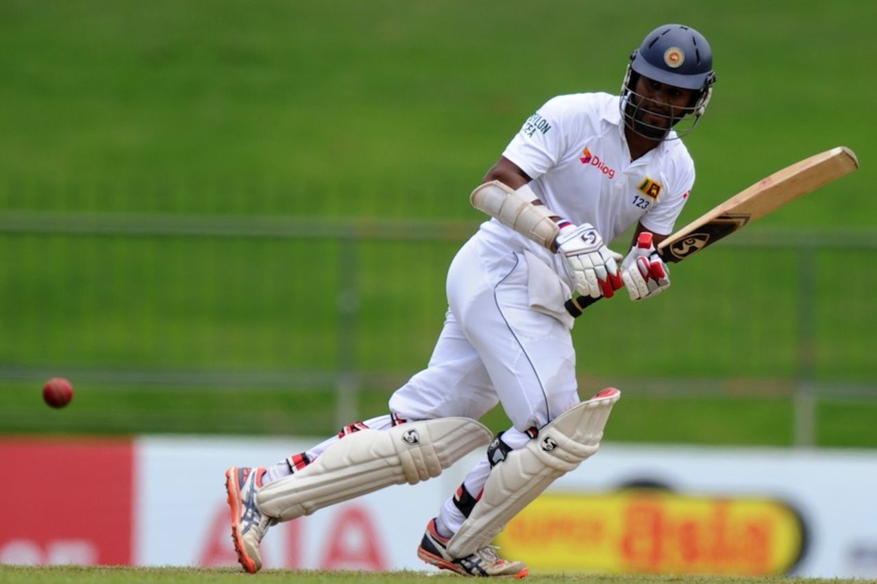 Dimuth Karunaratne plays on the leg side, Sri Lanka v Pakistan, 3rd Test, Pallekele, 1st day, July 3, 2015