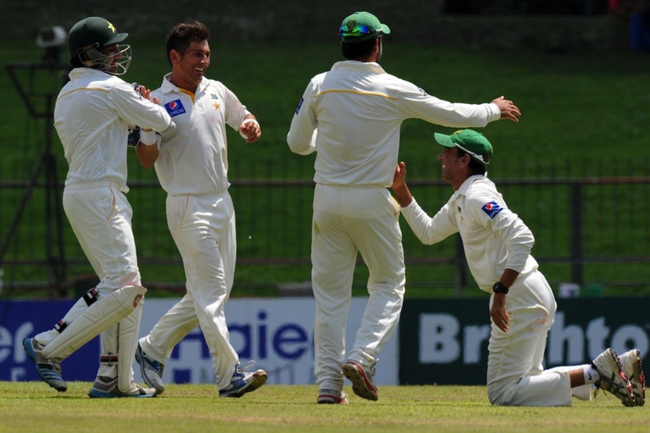 Yasir Shah had Upul Tharanga caught by Younis Khan, Sri Lanka v Pakistan, 3rd Test, Pallekele, 1st day, July 3, 2015