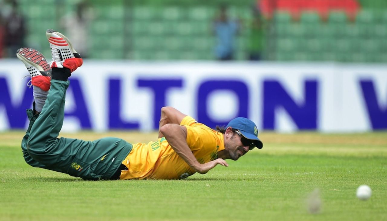 David Wiese watches the ball go past him, BCB XI v South Africans, Fatullah, July 3, 2015