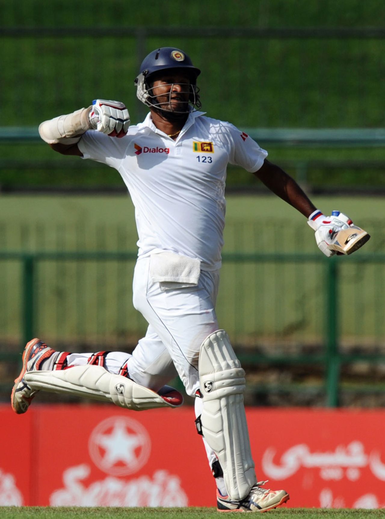 Dimuth Karunaratne got to his second Test century, Sri Lanka v Pakistan, 3rd Test, Pallekele, 1st day, July 3, 2015