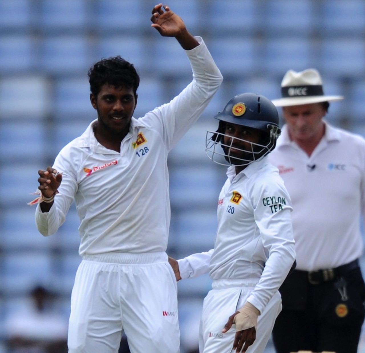 Tharindu Kaushal took the last Pakistan wicket, Sri Lanka v Pakistan, 3rd Test, Pallekele, 3rd day, July 5, 2015
