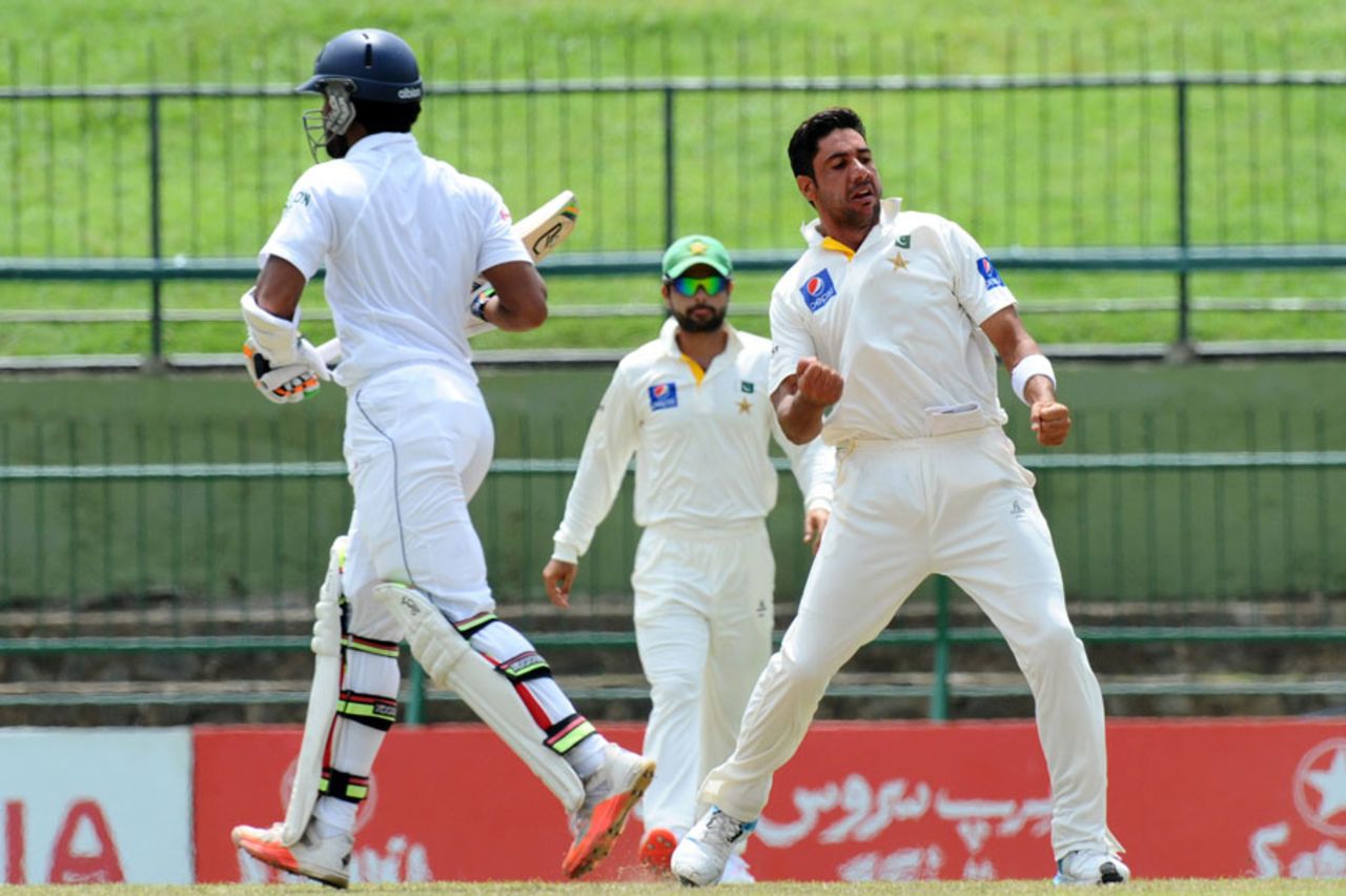 Imran Khan claimed his maiden five-for in Tests, Sri Lanka v Pakistan, 3rd Test, Pallekele, 4th day, July 6, 2015