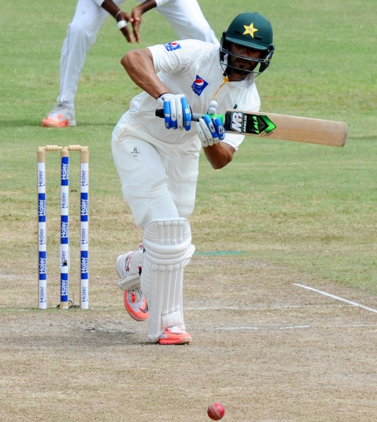 Shan Masood drives the ball down the ground, Sri Lanka v Pakistan, 3rd Test, Pallekele, 4th day, July 6, 2015
