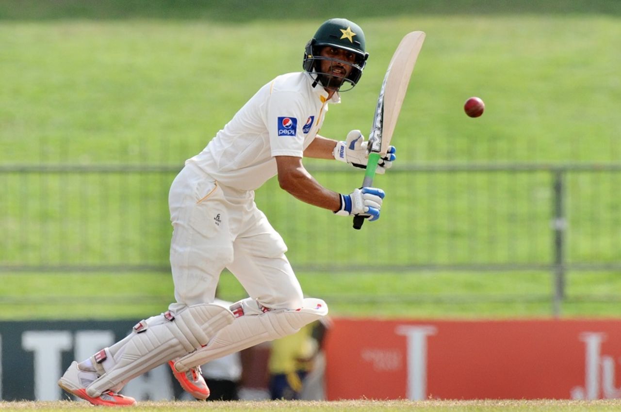 Shan Masood works the ball through the leg side, Sri Lanka v Pakistan, 3rd Test, Pallekele, 4th day, July 6, 2015